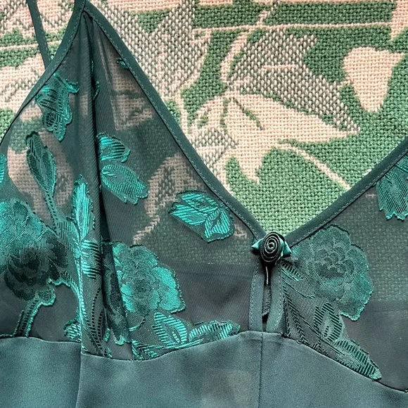 Intimates & Sleepwear | Vintage Green Sheer Slip Dress | Poshmark